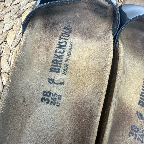 Birkenstock Madrid Black Glossy Sandals Size 7 Women's - Picture 8 of 8